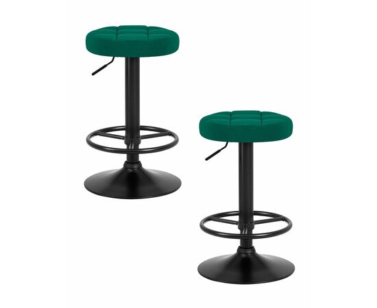 Набор 2 шт Табурет барный DOBRIN BRUNO BLACK, зеленый велюр (MJ9-88), Вариант: зеленый велюр (MJ9-88) | Интернет магазин мебели и декора LifeDekor