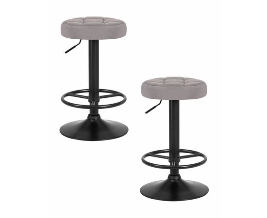 Набор 2 шт Табурет барный DOBRIN BRUNO BLACK, серый велюр (MJ9-75), Вариант: серый велюр (MJ9-75) | Интернет магазин мебели и декора LifeDekor