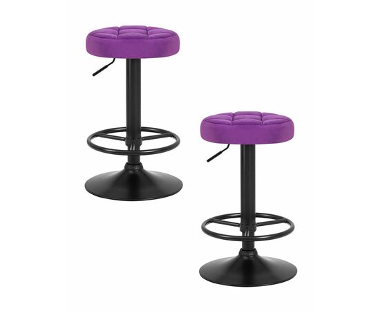 Набор 2 шт Табурет барный DOBRIN BRUNO BLACK, фиолет велюр (MJ9-58), Вариант: фиолет велюр (MJ9-58) | Интернет магазин мебели и декора LifeDekor