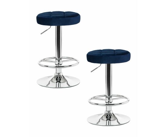 Набор 2 шт Табурет барный DOBRIN BRUNO, синий велюр (MJ9-117), Вариант: синий велюр (MJ9-117) | Интернет магазин мебели и декора LifeDekor
