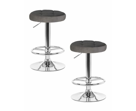 Набор 2 шт Табурет барный DOBRIN BRUNO, серый велюр (MJ9-75), Вариант: серый велюр (MJ9-75) | Интернет магазин мебели и декора LifeDekor
