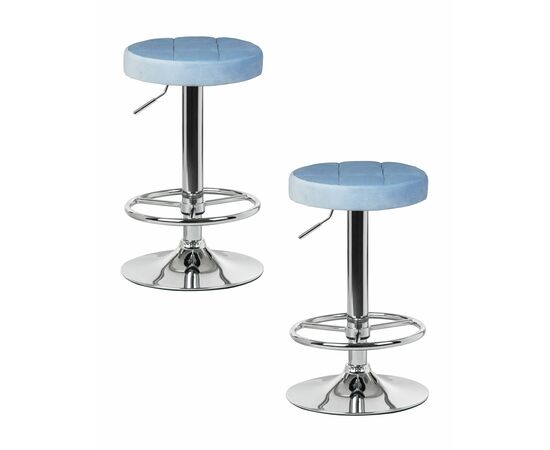 Набор 2 шт Табурет барный DOBRIN BRUNO, пудрово-голубой велюр (MJ9-74), Вариант: пудрово-голубой велюр (MJ9-74) | Интернет магазин мебели и декора LifeDekor