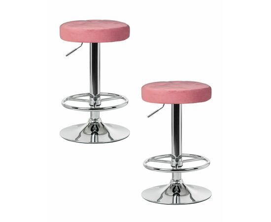 Набор 2 шт Табурет барный DOBRIN BRUNO, пудрово-розовый велюр (MJ9-32), Вариант: пудрово-розовый велюр (MJ9-32) | Интернет магазин мебели и декора LifeDekor