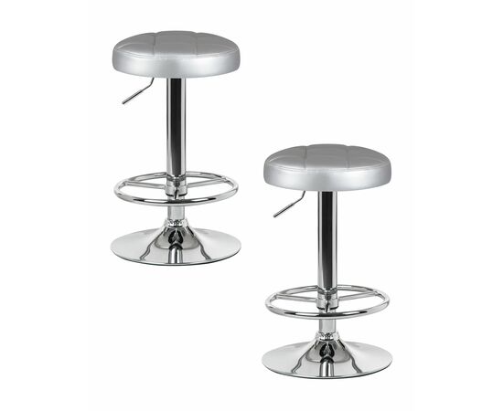 Набор 2 шт Табурет барный DOBRIN BRUNO, серебряный, Вариант: серебряный | Интернет магазин мебели и декора LifeDekor