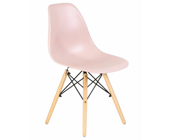 Набор 4 шт Стул обеденный DOBRIN DSW, ножки светлый бук, цвет светло-розовый (PK-02), Вариант: ножки светлый бук, цвет светло-розовый (PK-02), изображение 3 | Интернет магазин мебели и декора LifeDekor