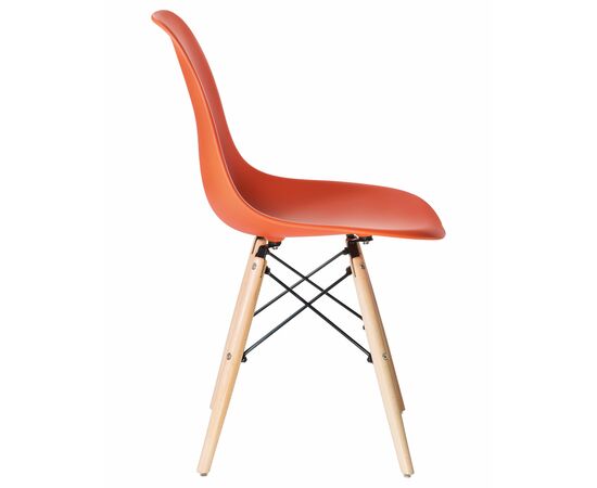 Набор 4 шт Стул обеденный DOBRIN DSW, ножки светлый бук, цвет оранжевый (O-02), Вариант: ножки светлый бук, цвет оранжевый (O-02), изображение 5 | Интернет магазин мебели и декора LifeDekor