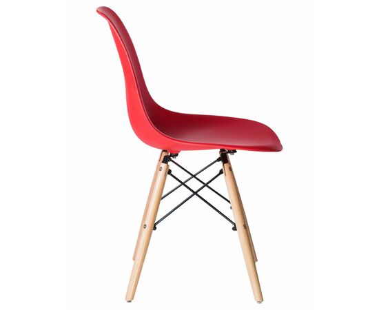 Набор 4 шт Стул обеденный DOBRIN DSW, ножки светлый бук, цвет красный (R-02), Вариант: ножки светлый бук, цвет красный (R-02), изображение 4 | Интернет магазин мебели и декора LifeDekor