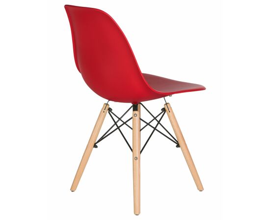 Набор 4 шт Стул обеденный DOBRIN DSW, ножки светлый бук, цвет красный (R-02), Вариант: ножки светлый бук, цвет красный (R-02), изображение 6 | Интернет магазин мебели и декора LifeDekor