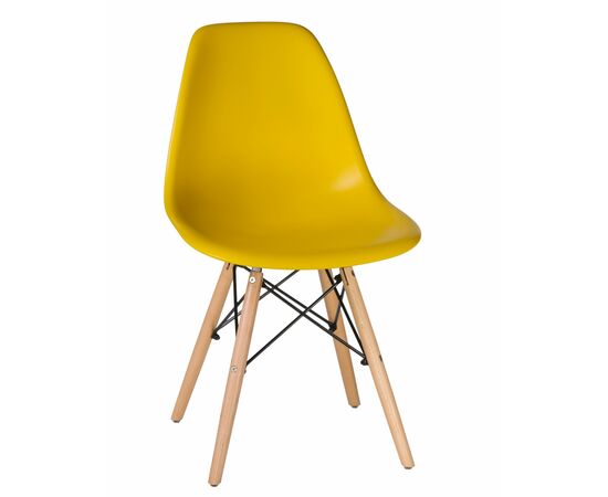 Набор 4 шт Стул обеденный DOBRIN DSW, ножки светлый бук, цвет жёлтый (Y-01), Вариант: ножки светлый бук, цвет жёлтый (Y-01), изображение 2 | Интернет магазин мебели и декора LifeDekor