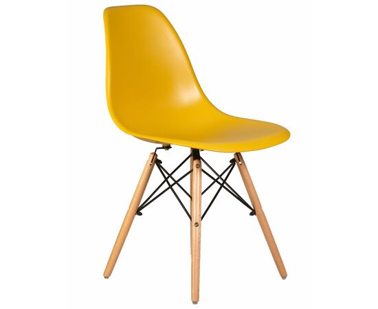 Набор 4 шт Стул обеденный DOBRIN DSW, ножки светлый бук, цвет горчичный (Y-03), Вариант: ножки светлый бук, цвет горчичный (Y-03), изображение 3 | Интернет магазин мебели и декора LifeDekor