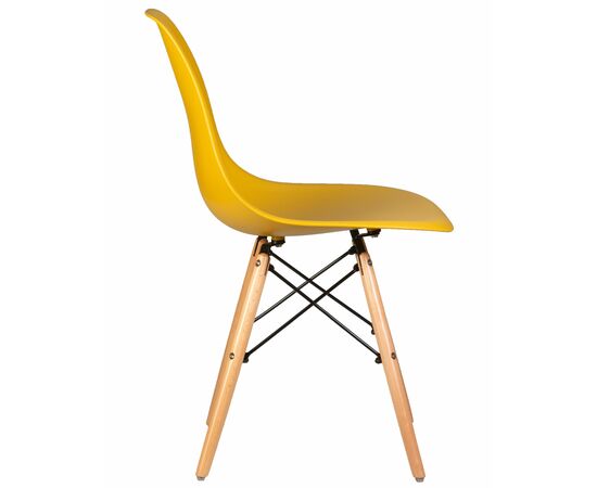 Набор 4 шт Стул обеденный DOBRIN DSW, ножки светлый бук, цвет горчичный (Y-03), Вариант: ножки светлый бук, цвет горчичный (Y-03), изображение 4 | Интернет магазин мебели и декора LifeDekor