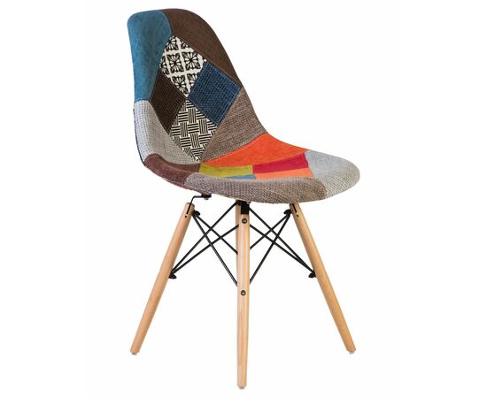 Набор 4 шт Стул обеденный DOBRIN DSW, ножки светлый бук, цвет мозаика, Вариант: ножки светлый бук, цвет мозаика, изображение 3 | Интернет магазин мебели и декора LifeDekor