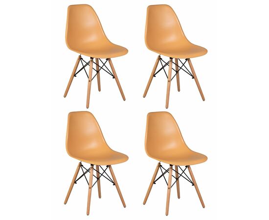 Набор 4 шт Стул обеденный DOBRIN DSW, ножки светлый бук, цвет персиковый (NX-Y-06), Вариант: ножки светлый бук, цвет персиковый (NX-Y-06) | Интернет магазин мебели и декора LifeDekor