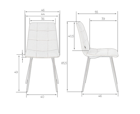 Набор 4 шт Стул обеденный DOBRIN CHILLY, Кремовый Holland 05, основание белое, Вариант: Кремовый Holland 05, основание белое, изображение 12 | Интернет магазин мебели и декора LifeDekor