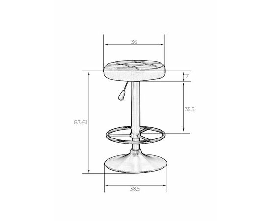 Набор 2 шт Табурет барный DOBRIN BRUNO, пудрово-сиреневый велюр (MJ9-52), Вариант: пудрово-сиреневый велюр (MJ9-52), изображение 5 | Интернет магазин мебели и декора LifeDekor