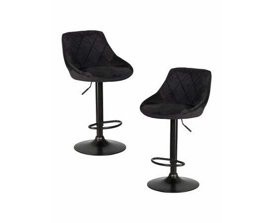 Набор 2 шт Стул барный DOBRIN LOGAN BLACK, черный велюр (MJ9-101), Вариант: черный велюр (MJ9-101) | Интернет магазин мебели и декора LifeDekor