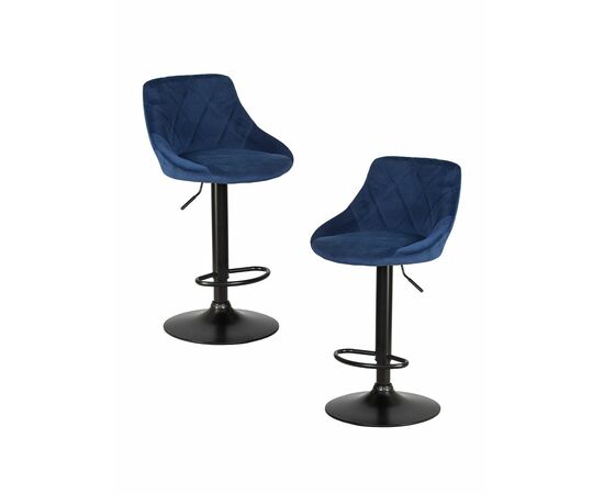 Набор 2 шт Стул барный DOBRIN LOGAN BLACK, синий велюр (MJ9-117), Вариант: синий велюр (MJ9-117) | Интернет магазин мебели и декора LifeDekor