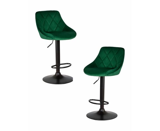 Набор 2 шт Стул барный DOBRIN LOGAN BLACK, зеленый велюр (MJ9-88), Вариант: зеленый велюр (MJ9-88) | Интернет магазин мебели и декора LifeDekor