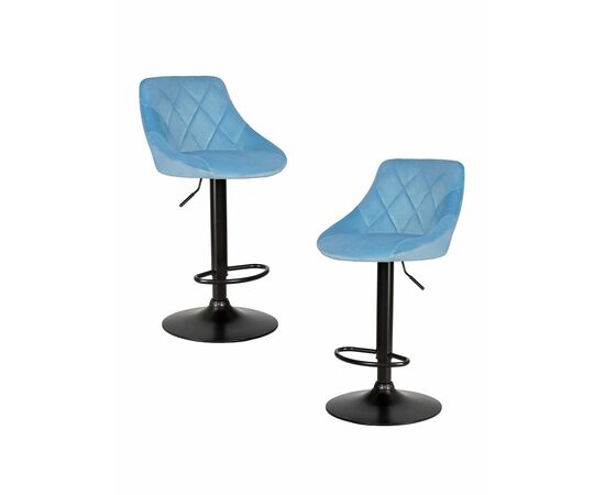 Набор 2 шт Стул барный DOBRIN LOGAN BLACK, пудрово-голубой велюр (MJ9-74), Вариант: пудрово-голубой велюр (MJ9-74) | Интернет магазин мебели и декора LifeDekor
