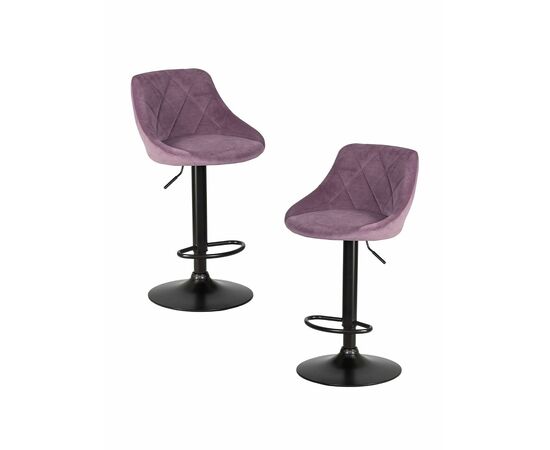 Набор 2 шт Стул барный DOBRIN LOGAN BLACK, пудрово-сиреневый велюр (MJ9-52), Вариант: пудрово-сиреневый велюр (MJ9-52) | Интернет магазин мебели и декора LifeDekor