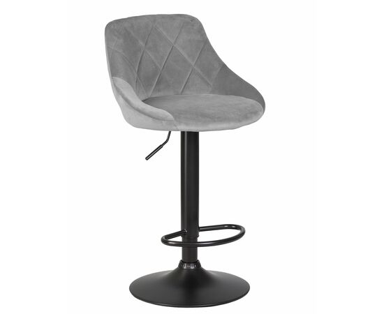Набор 2 шт Стул барный DOBRIN LOGAN BLACK, серый велюр (MJ9-75), Вариант: серый велюр (MJ9-75), изображение 2 | Интернет магазин мебели и декора LifeDekor