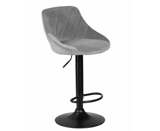 Набор 2 шт Стул барный DOBRIN LOGAN BLACK, серый велюр (MJ9-75), Вариант: серый велюр (MJ9-75), изображение 3 | Интернет магазин мебели и декора LifeDekor
