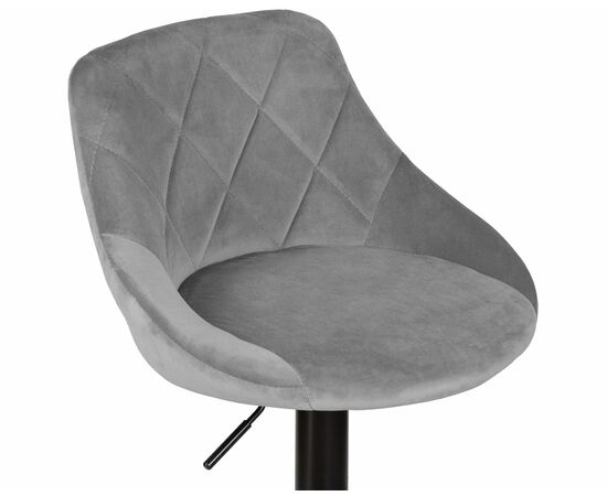 Набор 2 шт Стул барный DOBRIN LOGAN BLACK, серый велюр (MJ9-75), Вариант: серый велюр (MJ9-75), изображение 8 | Интернет магазин мебели и декора LifeDekor