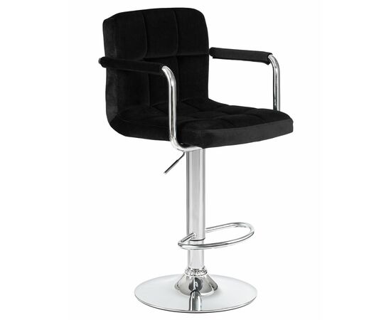 Набор 2 шт Стул барный DOBRIN KRUGER ARM, черный велюр (MJ9-101), Вариант: черный велюр (MJ9-101), изображение 3 | Интернет магазин мебели и декора LifeDekor