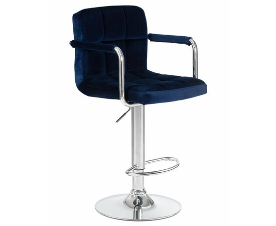 Набор 2 шт Стул барный DOBRIN KRUGER ARM, синий велюр (MJ9-117), Вариант: синий велюр (MJ9-117), изображение 3 | Интернет магазин мебели и декора LifeDekor