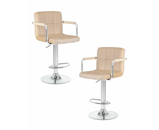Набор 2 шт Стул барный DOBRIN KRUGER ARM, бежевый велюр (MJ9-10), Вариант: бежевый велюр (MJ9-10) | Интернет магазин мебели и декора LifeDekor