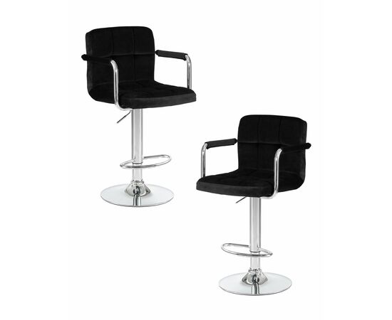 Набор 2 шт Стул барный DOBRIN KRUGER ARM, черный велюр (MJ9-101), Вариант: черный велюр (MJ9-101) | Интернет магазин мебели и декора LifeDekor