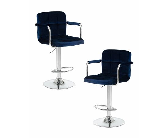 Набор 2 шт Стул барный DOBRIN KRUGER ARM, синий велюр (MJ9-117), Вариант: синий велюр (MJ9-117) | Интернет магазин мебели и декора LifeDekor