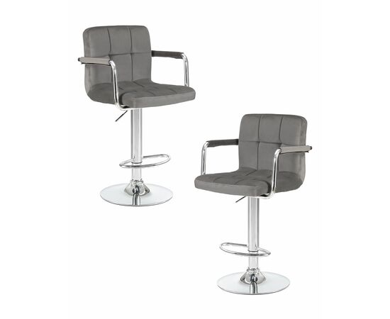 Набор 2 шт Стул барный DOBRIN KRUGER ARM, серый велюр (MJ9-75), Вариант: серый велюр (MJ9-75) | Интернет магазин мебели и декора LifeDekor
