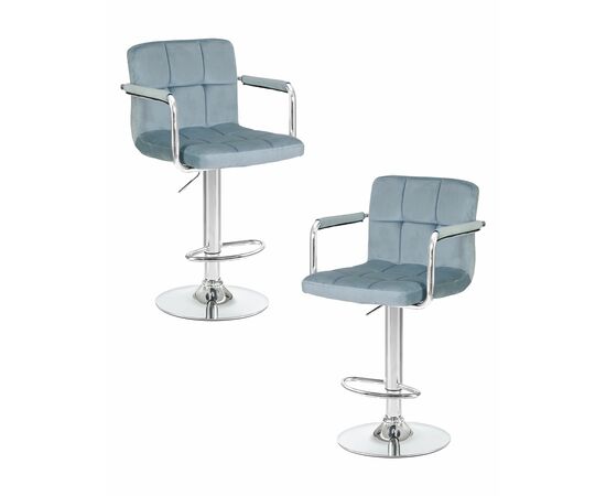 Набор 2 шт Стул барный DOBRIN KRUGER ARM, пудрово-голубой велюр (MJ9-74), Вариант: пудрово-голубой велюр (MJ9-74) | Интернет магазин мебели и декора LifeDekor