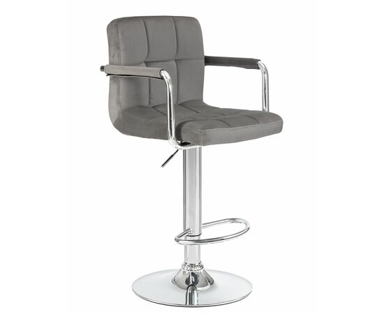 Набор 2 шт Стул барный DOBRIN KRUGER ARM, серый велюр (MJ9-75), Вариант: серый велюр (MJ9-75), изображение 3 | Интернет магазин мебели и декора LifeDekor