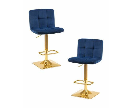 Набор 2 шт Стул барный DOBRIN GOLDIE, синий велюр (MJ9-117), Вариант: синий велюр (MJ9-117) | Интернет магазин мебели и декора LifeDekor