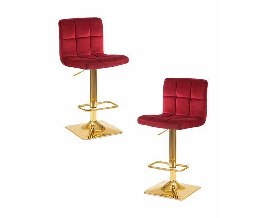 Набор 2 шт Стул барный DOBRIN GOLDIE, бордовый велюр (MJ9-43), Вариант: бордовый велюр (MJ9-43) | Интернет магазин мебели и декора LifeDekor