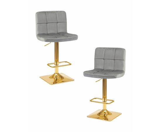 Набор 2 шт Стул барный DOBRIN GOLDIE, серый велюр (MJ9-75), Вариант: серый велюр (MJ9-75) | Интернет магазин мебели и декора LifeDekor