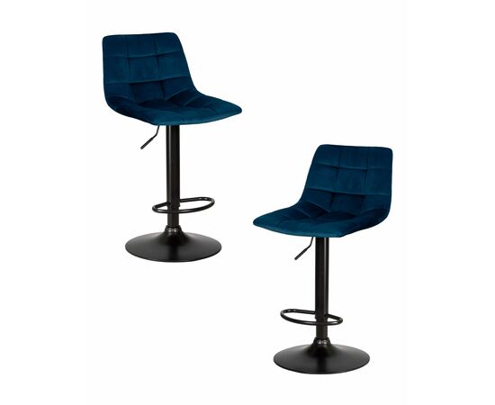 Набор 2 шт Стул барный DOBRIN TAILOR BLACK, синий велюр (MJ9-117), Вариант: синий велюр (MJ9-117) | Интернет магазин мебели и декора LifeDekor