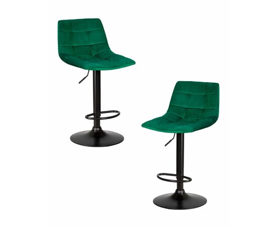 Набор 2 шт Стул барный DOBRIN TAILOR BLACK, зеленый велюр (MJ9-88), Вариант: зеленый велюр (MJ9-88) | Интернет магазин мебели и декора LifeDekor