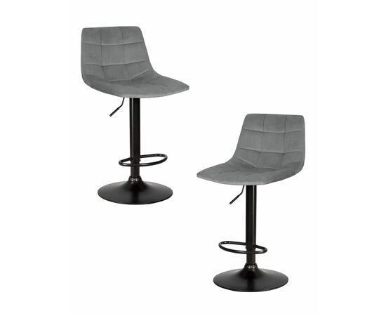 Набор 2 шт Стул барный DOBRIN TAILOR BLACK, серый велюр (MJ9-75), Вариант: серый велюр (MJ9-75) | Интернет магазин мебели и декора LifeDekor