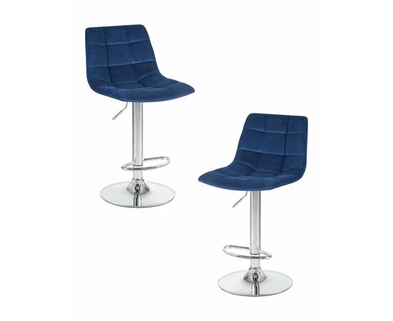 Набор 2 шт Стул барный DOBRIN TAILOR, синий велюр (MJ9-117), Вариант: синий велюр (MJ9-117) | Интернет магазин мебели и декора LifeDekor