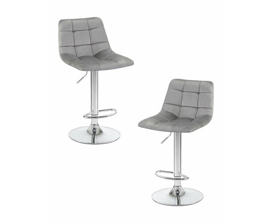 Набор 2 шт Стул барный DOBRIN TAILOR, серый велюр (MJ9-75), Вариант: серый велюр (MJ9-75) | Интернет магазин мебели и декора LifeDekor