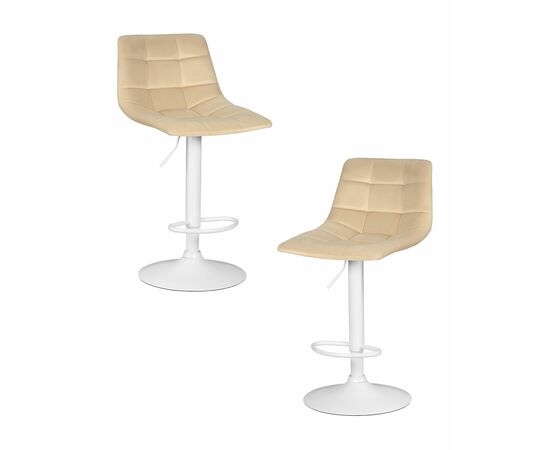 Набор 2 шт Стул барный DOBRIN TAILOR WHITE, бежевый велюр (MJ9-10), Вариант: бежевый велюр (MJ9-10) | Интернет магазин мебели и декора LifeDekor