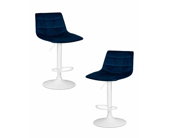 Набор 2 шт Стул барный DOBRIN TAILOR WHITE, синий велюр (MJ9-117), Вариант: синий велюр (MJ9-117) | Интернет магазин мебели и декора LifeDekor