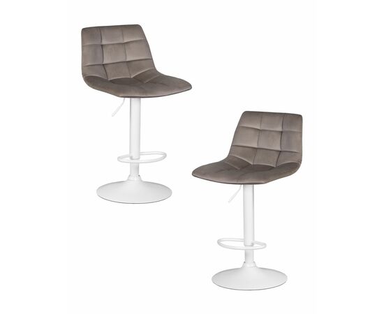 Набор 2 шт Стул барный DOBRIN TAILOR WHITE, серый велюр (MJ9-75), Вариант: серый велюр (MJ9-75) | Интернет магазин мебели и декора LifeDekor