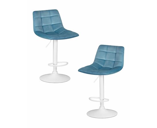 Набор 2 шт Стул барный DOBRIN TAILOR WHITE, пудрово-голубой велюр (MJ9-74), Вариант: пудрово-голубой велюр (MJ9-74) | Интернет магазин мебели и декора LifeDekor