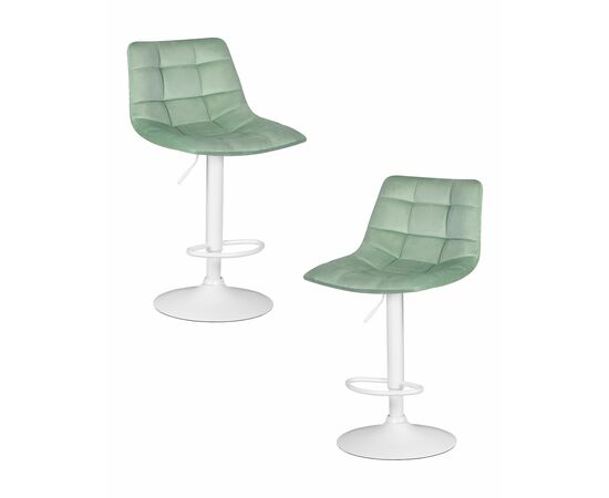 Набор 2 шт Стул барный DOBRIN TAILOR WHITE, пудрово-мятный велюр (MJ9-87), Вариант: пудрово-мятный велюр (MJ9-87) | Интернет магазин мебели и декора LifeDekor