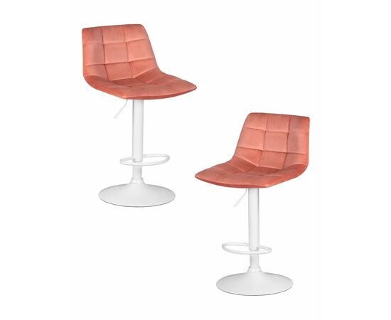 Набор 2 шт Стул барный DOBRIN TAILOR WHITE, пудрово-розовый велюр (MJ9-32), Вариант: пудрово-розовый велюр (MJ9-32) | Интернет магазин мебели и декора LifeDekor