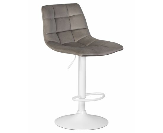 Набор 2 шт Стул барный DOBRIN TAILOR WHITE, серый велюр (MJ9-75), Вариант: серый велюр (MJ9-75), изображение 3 | Интернет магазин мебели и декора LifeDekor